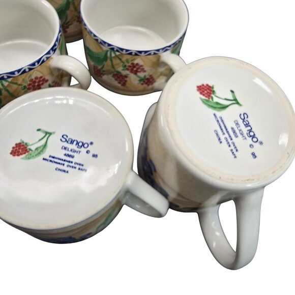 Sango Delight Ceramic Fruit-Themed Mugs Sugar Bowl & Creamer Set JJ3830 - Picture 11 of 11